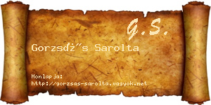 Gorzsás Sarolta névjegykártya