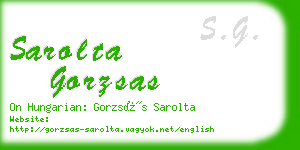 sarolta gorzsas business card
